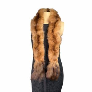 Red Fox Fur Stole Wrap Vintage Scarf Fredrica Design